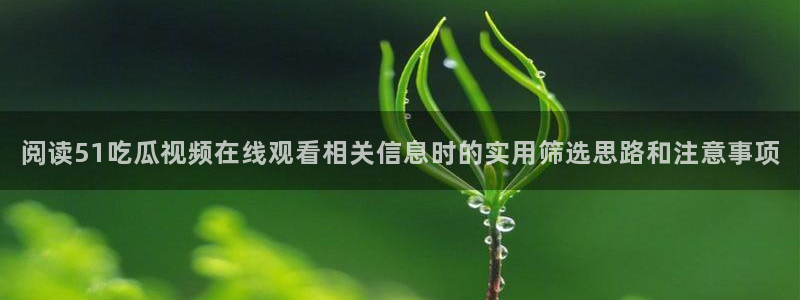 91吃瓜在线观看平台:阅读51吃瓜视频在线观看相关信息时的实用筛选思路和注意事项