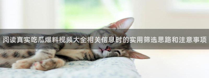 吃瓜最新入口:阅读真实吃瓜爆料视频大全相关信息时的实用筛选思路和注意事项